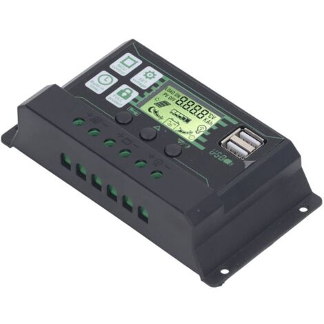 Régulateur de Contrôleur de Charge Solaire PWM, écran LCD Clair Contrôleur de Charge Solaire PWM 100A Mode de Charge en 3 étapes pour Batteries GEL AGM OUVERTES