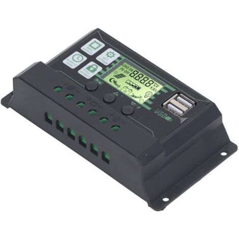 Régulateur de Contrôleur de Charge Solaire PWM, écran LCD Clair Contrôleur de Charge Solaire PWM 100A Mode de Charge en 3 étapes pour Batteries GEL AGM OUVERTES