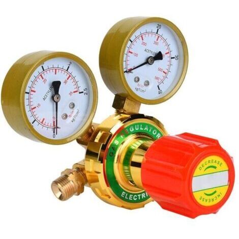 Régulateur de gaz acétylène, régulateur de gaz de soudure, compteur de pression acétylène pour chalumeau à gaz, kit de coupe G5/8 CGA580 (sortie acétylène 5/8)