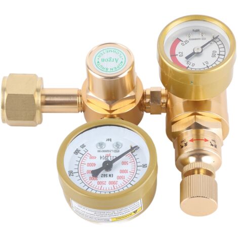 Régulateur de Gaz pour Soudage TIG/MIG avec Entrée CGA580 et Sortie 1/4" Laiton, Pression 0-4500 PSI