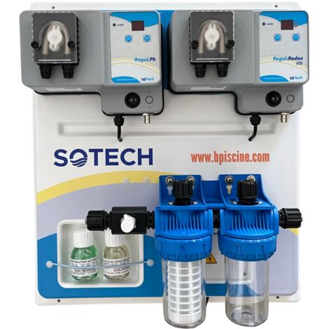 Régulateur de pH automatique pour piscine jusqu'à 160m3 – Pompe doseuse de chlore – Sonde pH haute performance – Installation facile – Bypiscine