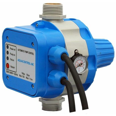 Régulateur de pression automatique 1,5 BAR – Tension 230V – Débit 10A – Indice IP65 – Comprend manomètre – 9602 – Bombas Bcn