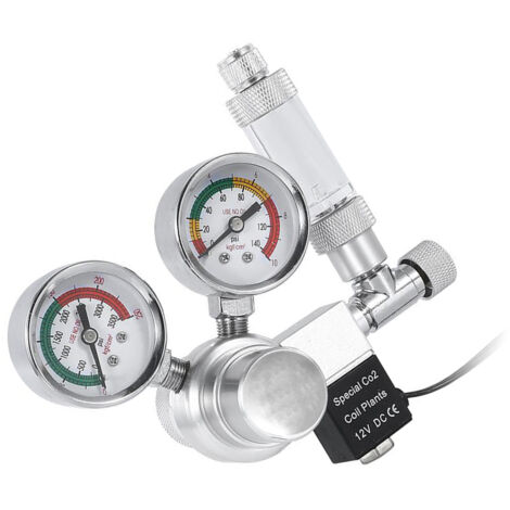 Régulateur de Pression avec Compteur à Bulles et Vanne Électromagnétique pour Bouteilles de Gaz - Raccord W21.8 Conforme aux Normes Européennes-AUTRES