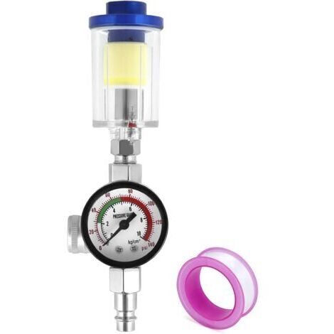 Régulateur D'Air Pneumatique Avec Manomètre Numérique - Vanne De Commande Pour Pistolet à Peinture 1/4"