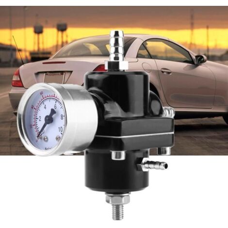 Régulateur de pression de carburant voiture universel Kit de jauge avec flexible 0-140 PSI réglable