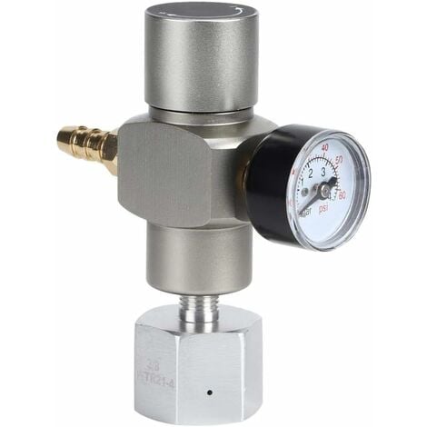 Régulateur de Pression de CO2, 2 en 1 Mini régulateur de gaz CO2 Manomètre de soude avec Adaptateur 3/8in à TR21.4 pour Sodastream
