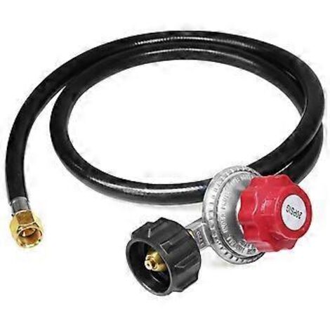 Régulateur de pression de propane réglable 0-20 psi avec tuyau QCC1/Type 1 de 1,2 m (4 pi) - Compatible avec les appareils de combustion au propane
