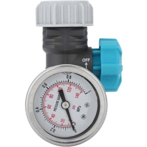 Régulateur de pression d'eau réglable G3/4 pouce avec manomètre, régulateur d'irrigation pour serres et jardins, en laiton sans plomb, réducteur de pression d'eau réglable avec manomètre