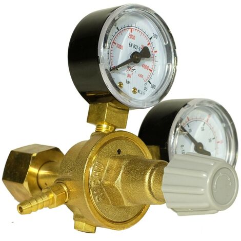 Régulateur de pression gaz Argon/CO2 avec manomètre – Pression 0 à 315 bars – Débit 20 L/min pour soudage MIG/MAG – Tecnoweld