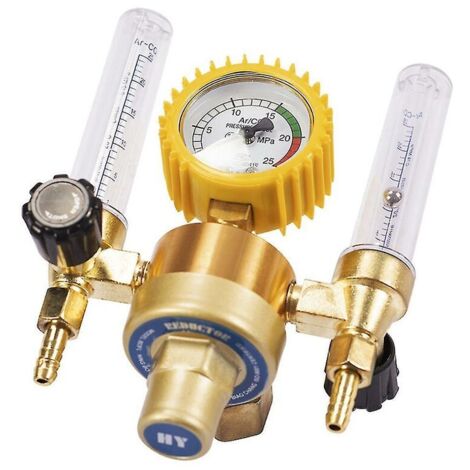 Régulateur de pression gaz Argon CO2 – Débitmètre pour soudage MIG/TIG – Vanne de contrôle double tube – Métal durable