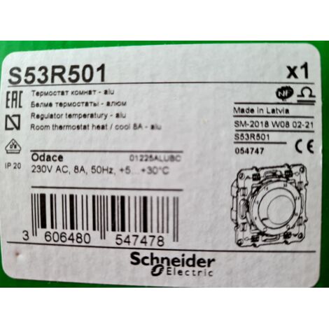 REGULATEUR de TEMPERATURE +5 à+30°C ROTATIF ODACE ALU SCHNEIDER S53R501
