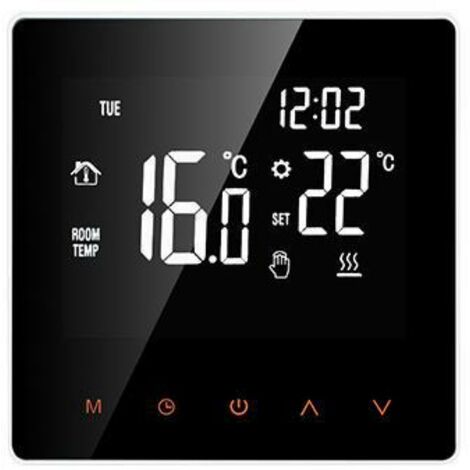 Régulateur de température intelligent chauffe - eau / gaz régulateur de température numérique LCD Programmable chaque semaine chauffe - eau antigel régulateur de température sans wifi - (police blanch