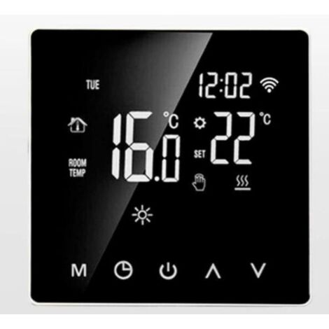 Régulateur de température intelligent chauffe - eau / gaz régulateur de température numérique LCD Programmable chaque semaine chauffe - eau antigel régulateur de température sans wifi - (police blanch