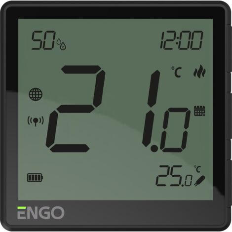 Régulateur de température Internet, ENGO EONE-BATB en saillie, 24 heures, ZigBee, noir, alimenté par batterie