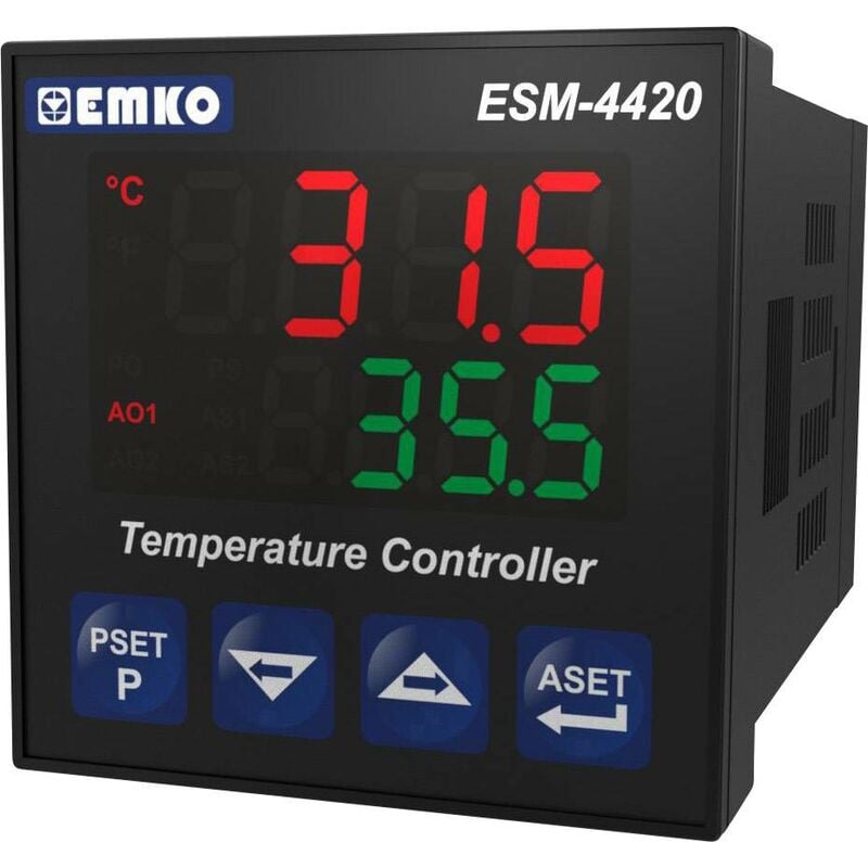 Emko - Régulateur de température ESM-4420 2 points, p, pi, pd, pid j, k, r, s, t, Pt100 -200 à 1700 °c Relais 5 a, ssr (l x l x h) 95 x 48 x 48 mm