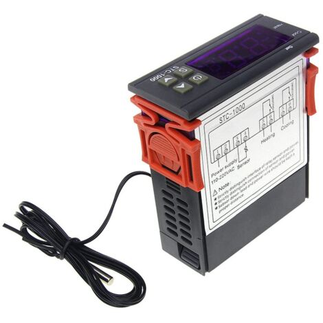 Régulateur de Température pour Micro-ordinateur, Capteur NTC, Thermostat électronique, Mini écran LED Transparent Haute Résolution, Sûr 110‑220 V pour éclosion d'aquarium