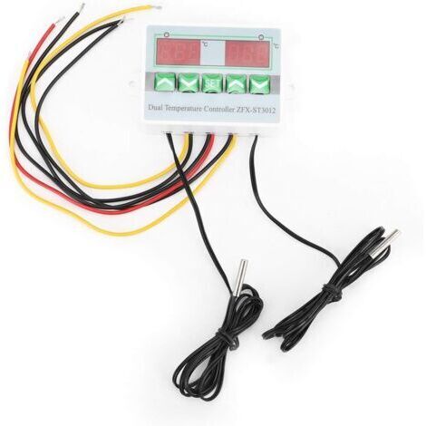 Régulateur de température, thermostat électronique programmable, double affichage numérique intelligent, sonde NTC, (sortie par interrupteur 24 V)