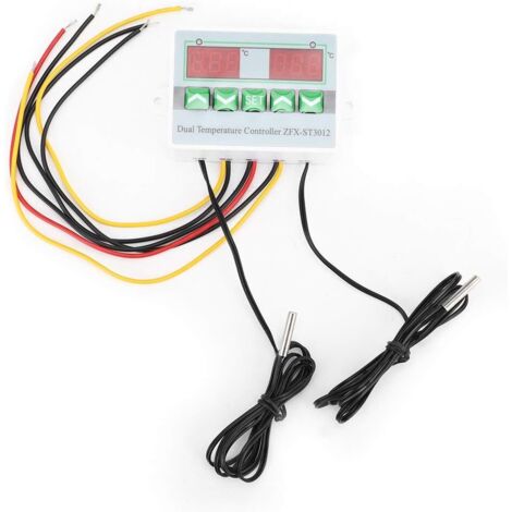 Régulateur de température, thermostat électronique programmable, double affichage numérique intelligent, sonde NTC, (sortie par interrupteur 24 V)