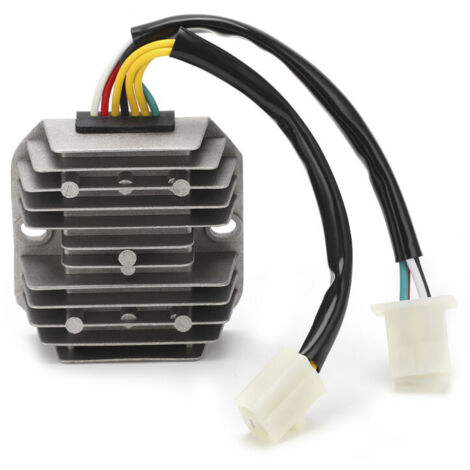 Régulateur de tension 12V – Redresseur 7 fils à double prise – Alliage aluminium avec dissipateur thermique – Pour scooter et cyclomoteur