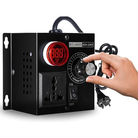 Régulateur de Tension 220V, AC Variateur de Tension 220V 4000W Régulateur de Tension du Moteur du Ventilateur Variateur Contrôleur de Vitesse UE Plug