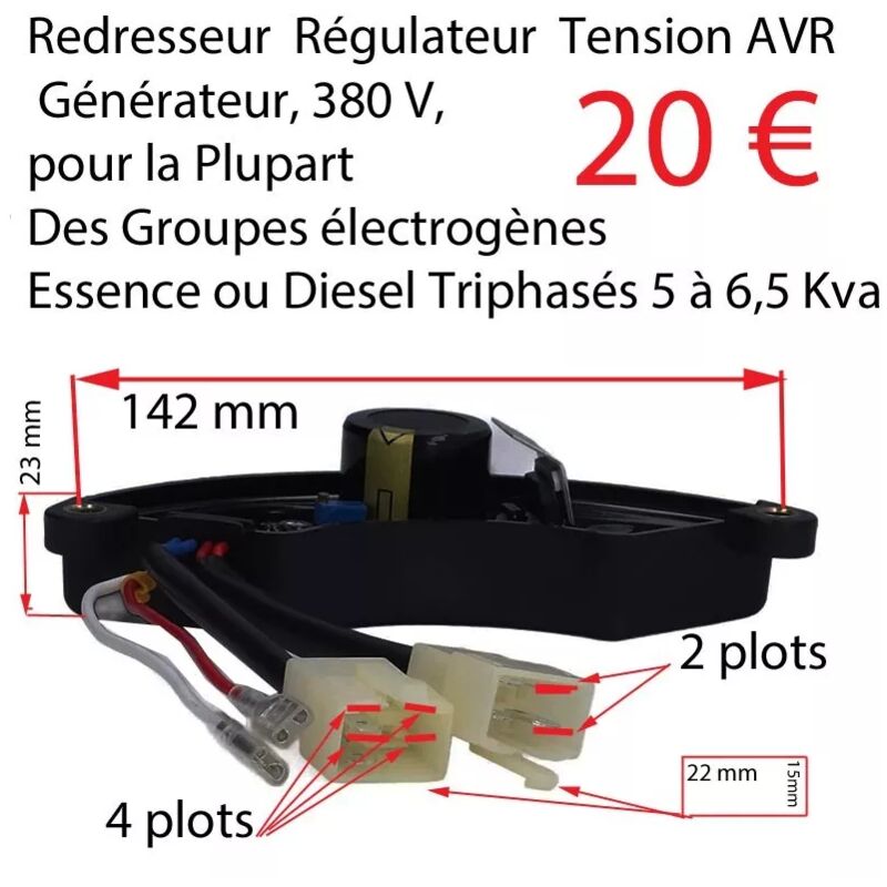 Régulateur de tension avr – Pour générateur essence/diesel triphasé 380 v – 5 à 6,5 kVA