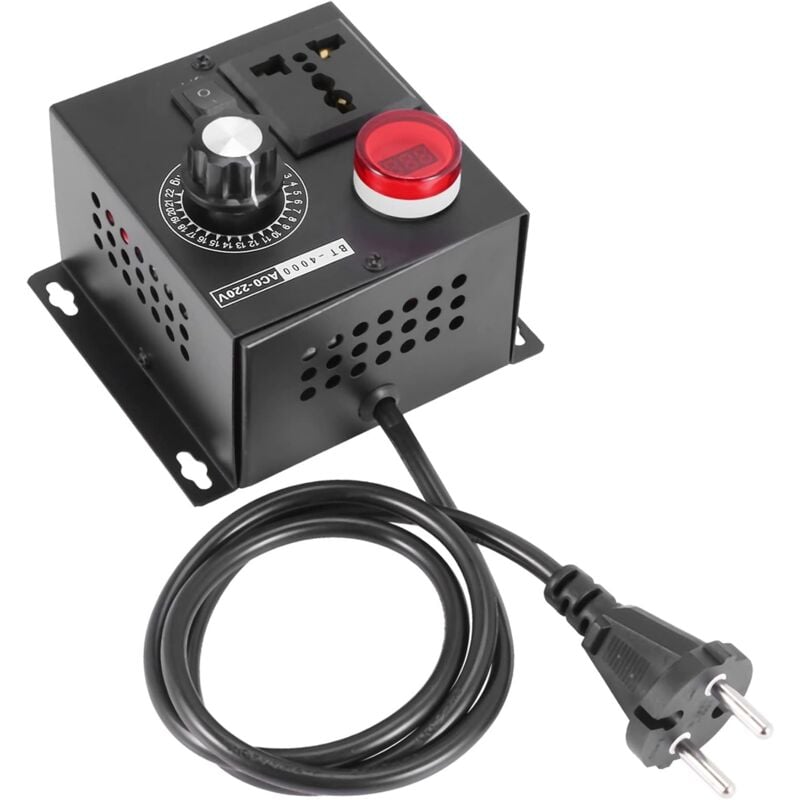 Régulateur de tension électronique Scr Ac220 v 4000 w - Régulateur de tension - Régulateur de vitesse - Avec prise européenne