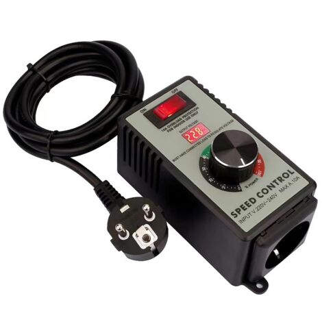 Régulateur de vitesse 0-220 V - Pour meuleuse d'angle/souffleur/perceuse à main/scie circulaire - Régulateur de tension CA 220-250 V - Puissance de crête 4 kW - Ventilateur électrique - Régulateur de