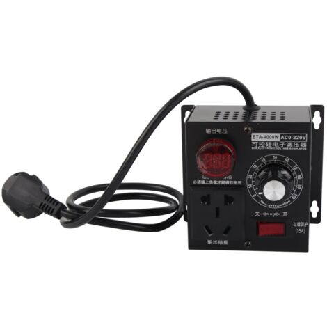 Régulateur de Vitesse Moteur 4000W AC 220V, Variateur de Lumière et Contrôleur de Ventilateur avec Prise UE