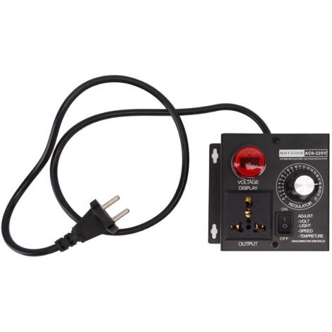 Régulateur de Vitesse Moteur 4000W SCR Variateur Thermostat Large Tension 100‑220V Prise EU