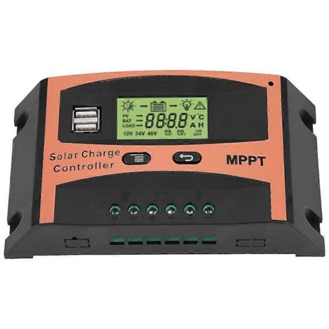 Régulateur solaire MPPT 50A 12V/24V, écran LCD automatique pour panneau solaire, contrôleur de batterie intelligent avec affichage digital.