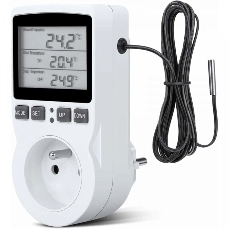 Regulateur Température Numérique,Prise Thermostat Chauffage Refroidissement Regulateur De Temperature LCD,200v-250v pour Régulateur Température Ferme