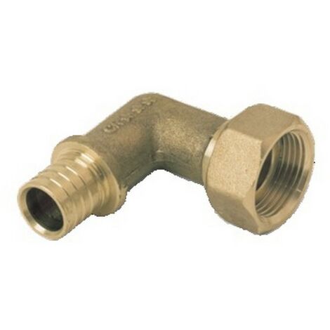 Rehau 137773 - Raccord à écrou prisonnier 90° femelle 20x1,9-G3/4 en laiton