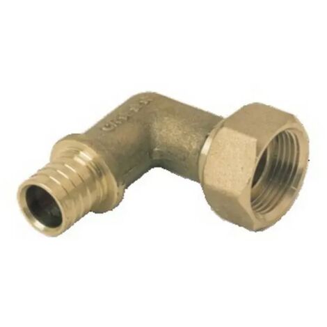 Rehau 137773 - Racor tuerca cautiva hembra 90° 20x1,9-G3/4 en latón