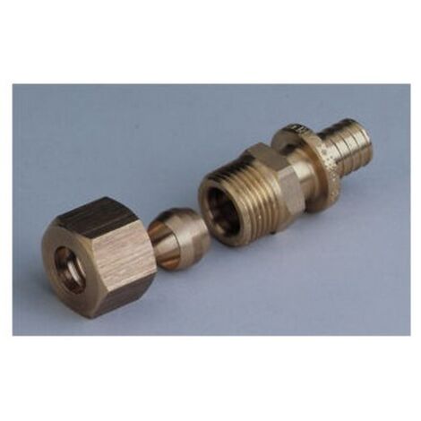 Rehau 138653-002 - Racor engarzado recto 12x1,1 con bicono Cobre 8/10