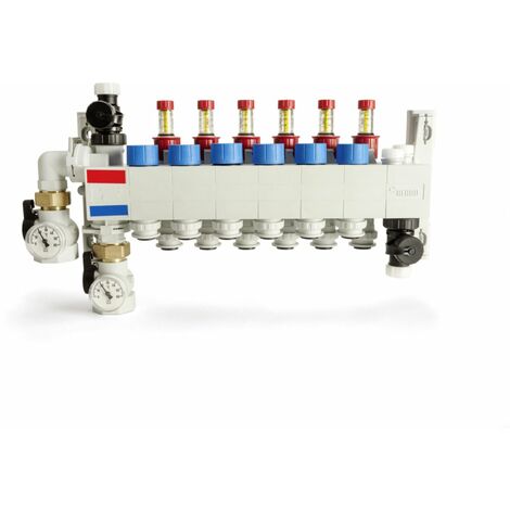 Rehau – Collecteur compact 4 circuits – Raccords instantanés en tube PER RAUTHERM Ø 16 x 1.5 – Pour installations de chauffage – 14707201001