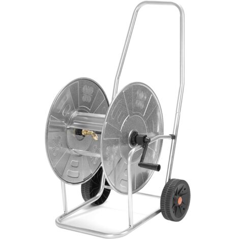 Rehau Premium Schlauchwagen 50m aus Metall - Schlauchaufroller ohne schlauch Gartenschlauchwagen, Stahl vollverzinkt