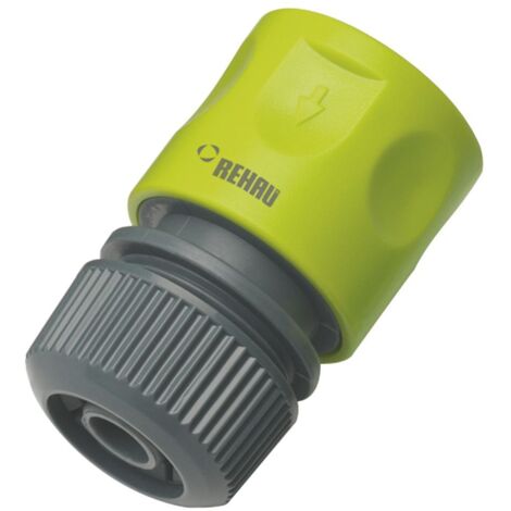 Rehau Profi Schnellkupplung 3/4 Zoll Gartenschlauch Anschluss - Schnellverbinder, Kunststoff grau/grün