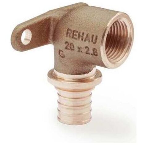 Rehau Wandwinkel Rautitan RXplus, 20mm x Rp 1/2", kurz, Rotguss