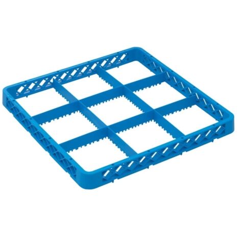 Réhausse Casier de Lavage 500 x 500 x 45mm - 9 Compartiments - Bleu - Matériel CHR Pro