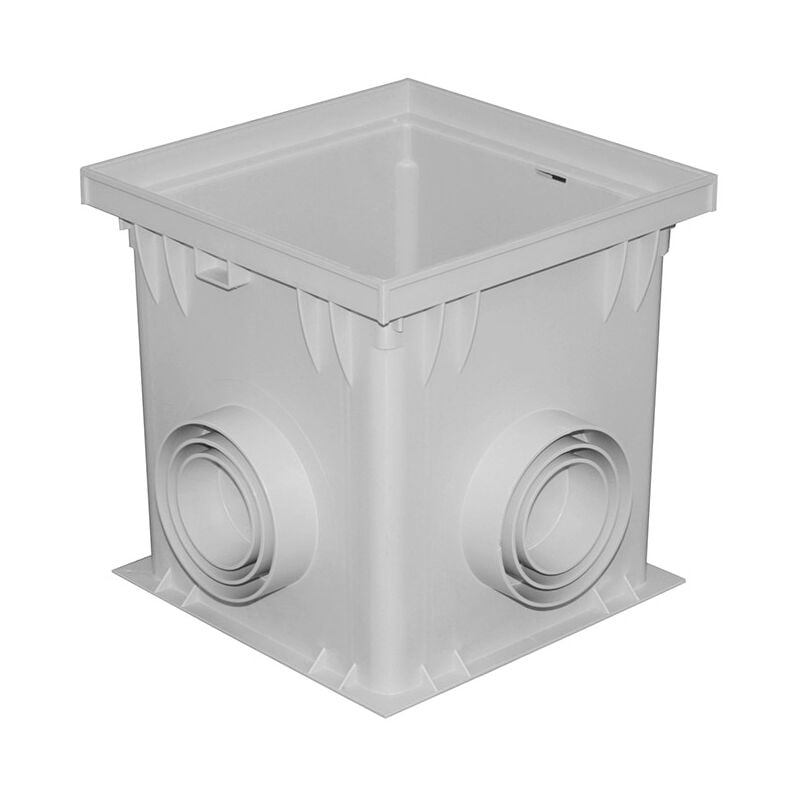 First Plast - Réhausse regard polypropylène 300 x 300 mm avec sorties multidiamètres