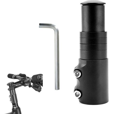 Rehausse Potence Guidon Vélo - 1 pièce, Rehausse Potence Guidon Vélo Noir + Clé Hex - Convient pour VTT/Route