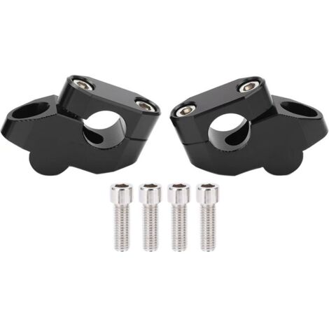 Rehaussement du Guidon de Moto Moto en Alliage D'aluminium CNC 7/8in Rehausseurs de Guidon Accessoire de Modification(Le Noir)