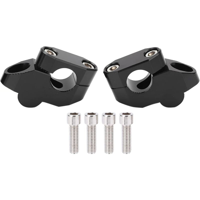 Shining House - Rehaussement du Guidon de Moto Moto en Alliage D'aluminium cnc 7/8in Rehausseurs de Guidon Accessoire de Modification(Le Noir)