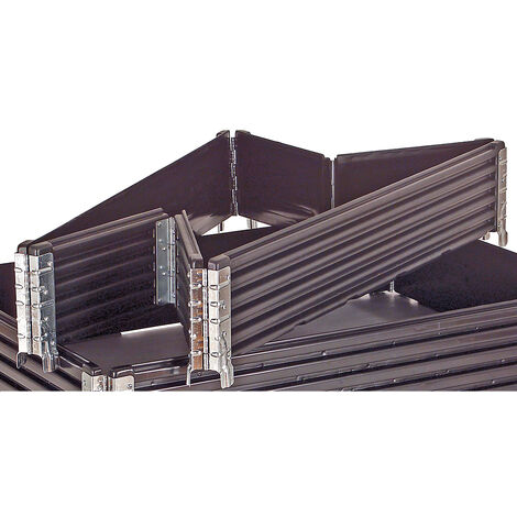 Rehausses en plastique, lot de 2 - pour palette Europe 1200 x 800 mm - repliable, avec 6 charnières - Coloris: Noir