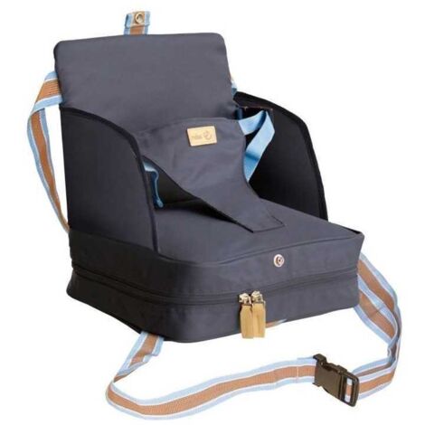 Réhausseur de chaise bébé - ROBA - Pliable - Coussin gonflable - Ceinture ajustable - 6 mois / 3 Ans (15 Kg) - Bleu marine