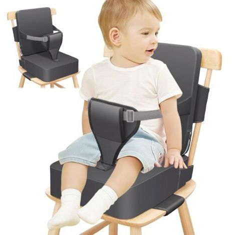 Rehausseur de chaise en polyuréthane, imperméable, avec dossier et ceinture de sécurité réglable, boucle à 3 points et coussin d'assise