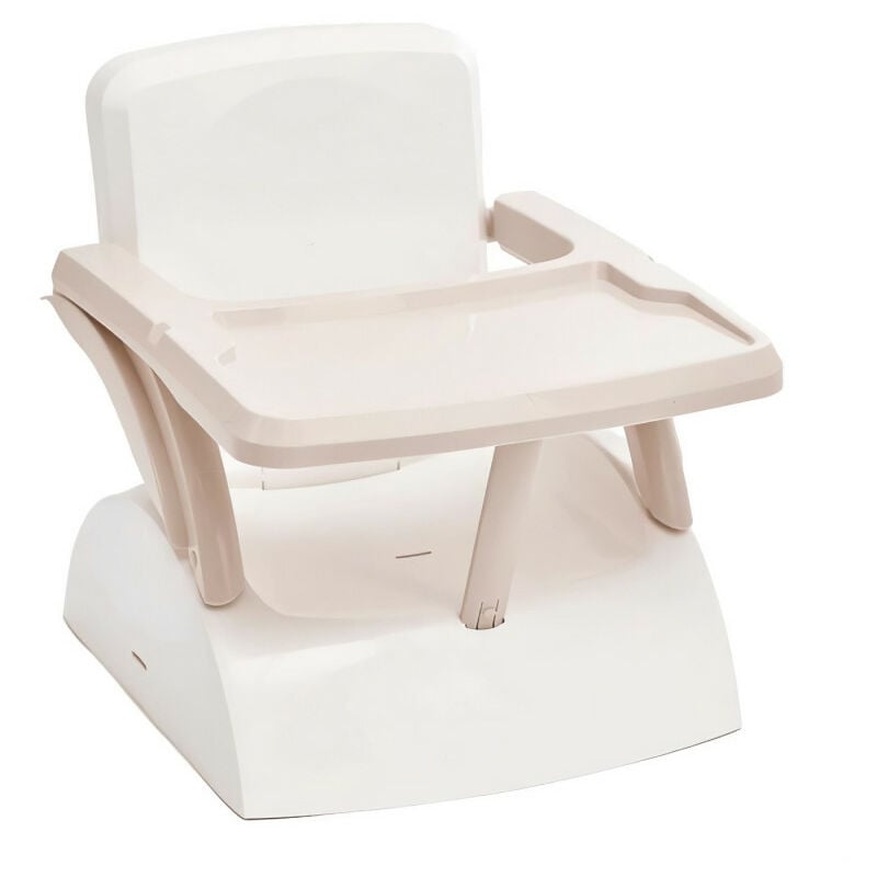 Rehausseur de chaise enfant 2 en 1 Thermobaby yeehop - 6-18 mois - Harnais sécurité 3 points - Tablette amovible - Marron glacé