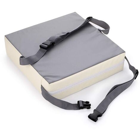 Rehausseur de chaise pour enfants – Coussin de siège sécurisé – Gris et blanc