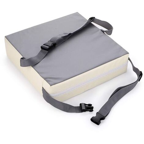 Rehausseur de chaise pour enfants – Coussin de siège sécurisé – Gris et blanc