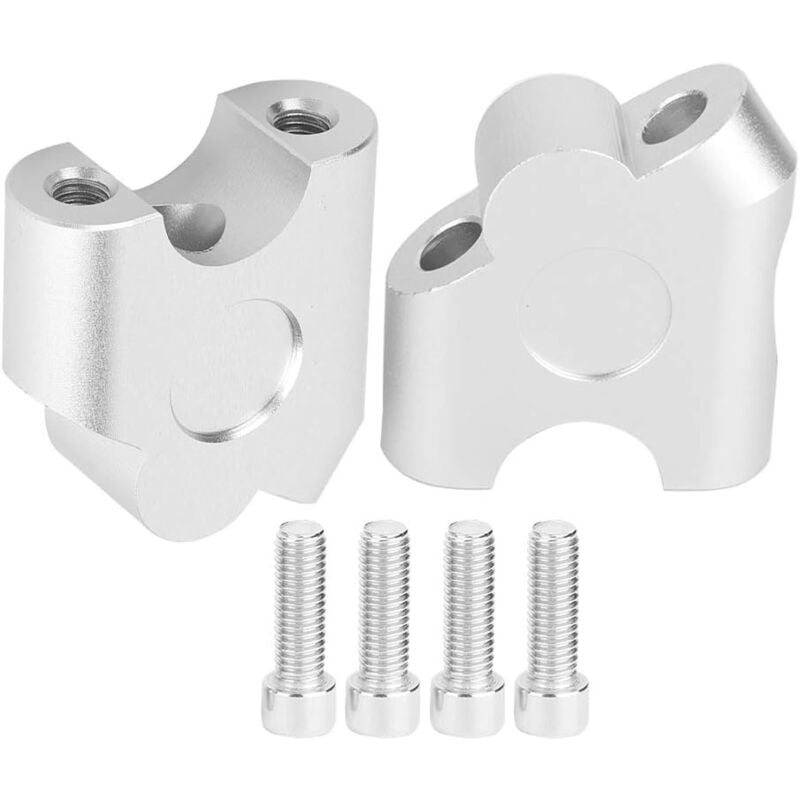 Ersandy - Rehausseur de guidon, 22mm Universal Moto Guidon Riser Handlebar Clamp b k Move Mount Adapter(Chrome) riser 22mm riser 22mm rehausse guidon